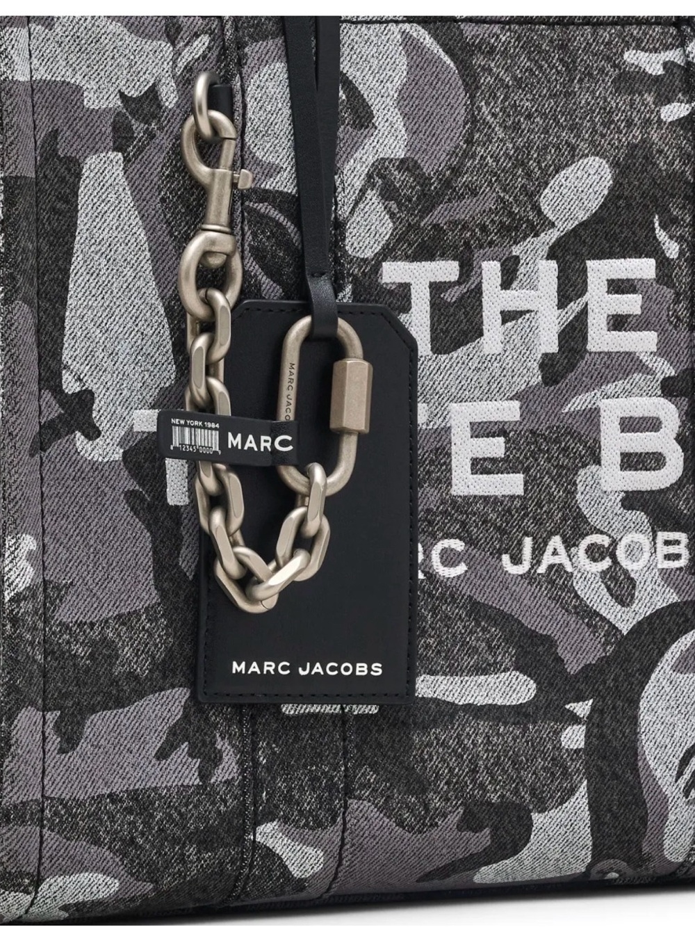 Marc Jacobs The Tote Bag Marc Camo Denim Black & Grey Medium Tote - Picture 3 of 7